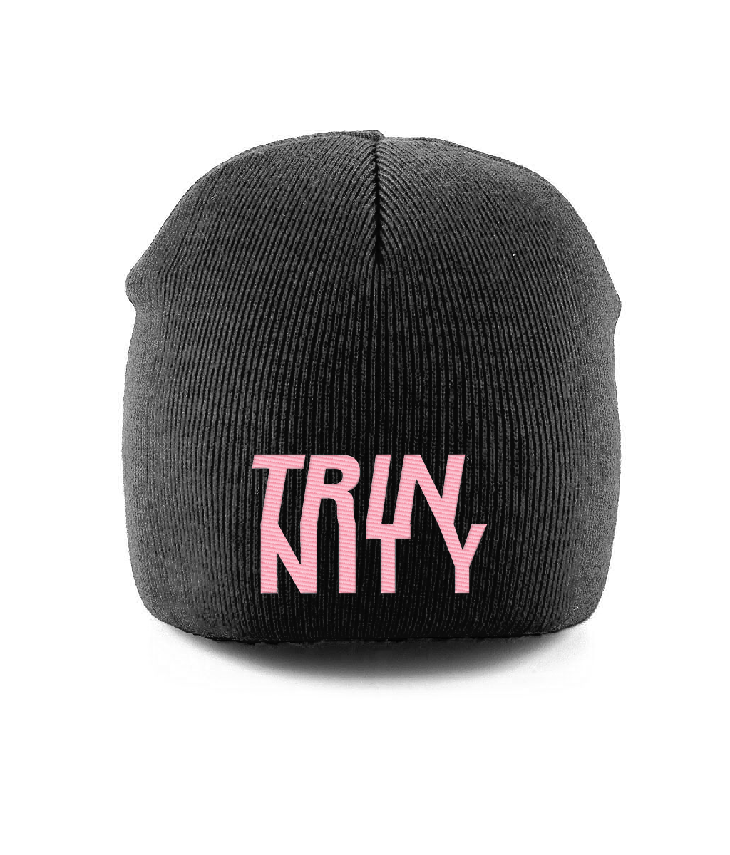 Trinnity Pull-On Beanie Pink Embroidered Logo