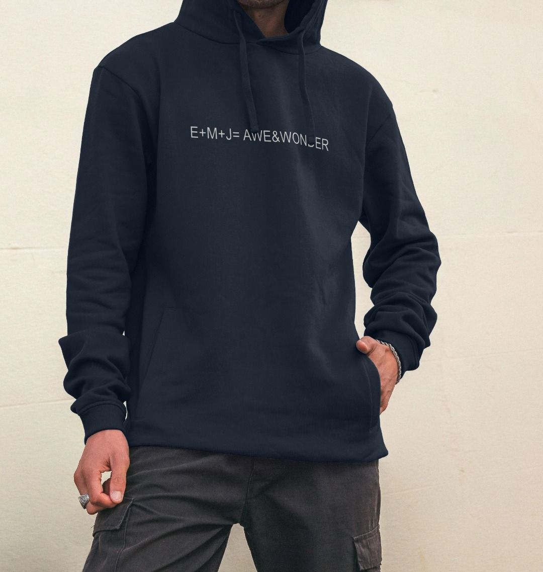 EMJ =  AWE&WONDER White logo Unisex organic Pullover Hoodie