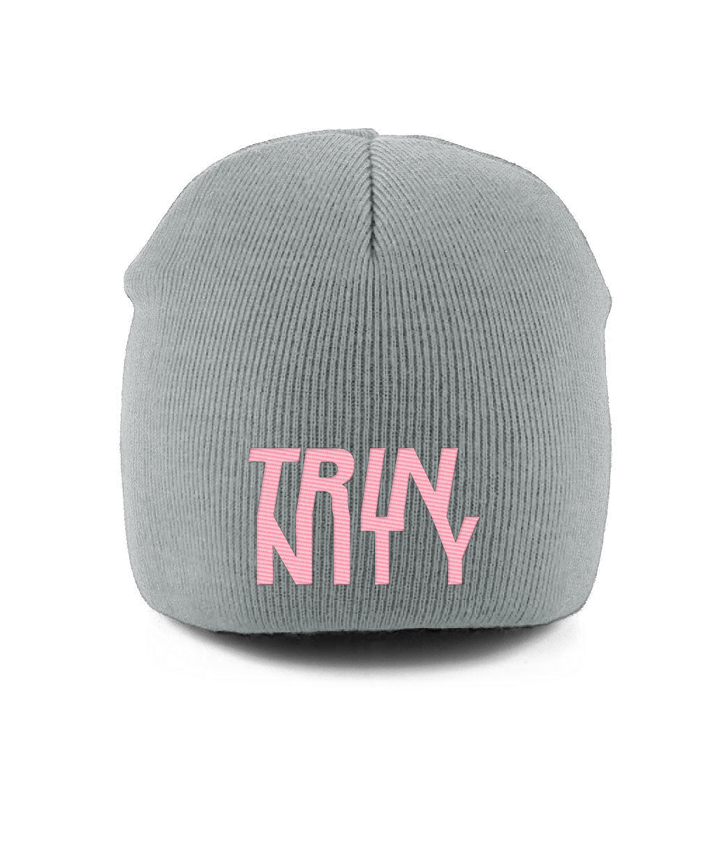 Trinnity Pull-On Beanie Pink Embroidered Logo