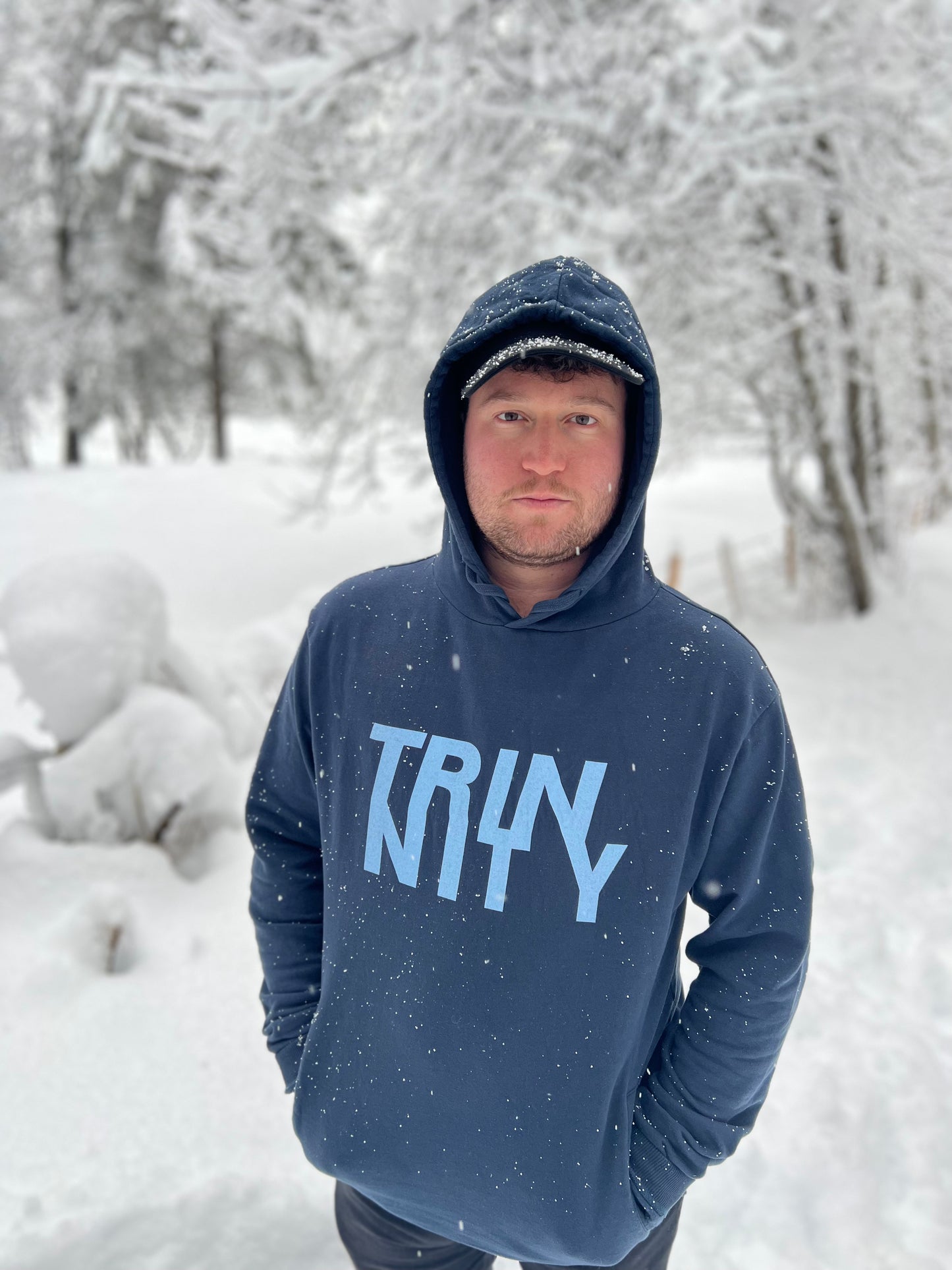 Trinnity Blue Anagram Unisex Organic Pullover Hoodie