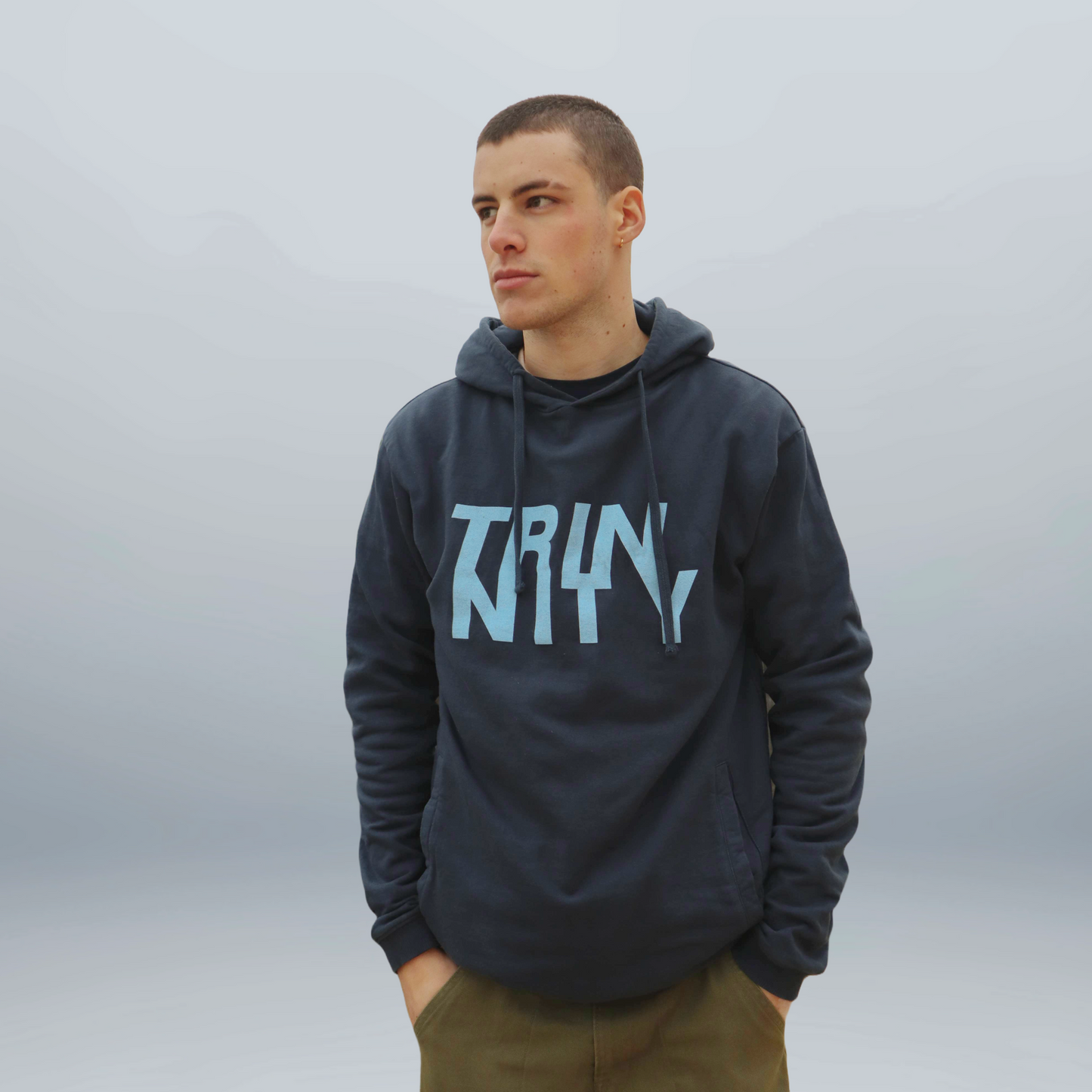 Trinnity Blue Anagram Unisex Organic Pullover Hoodie