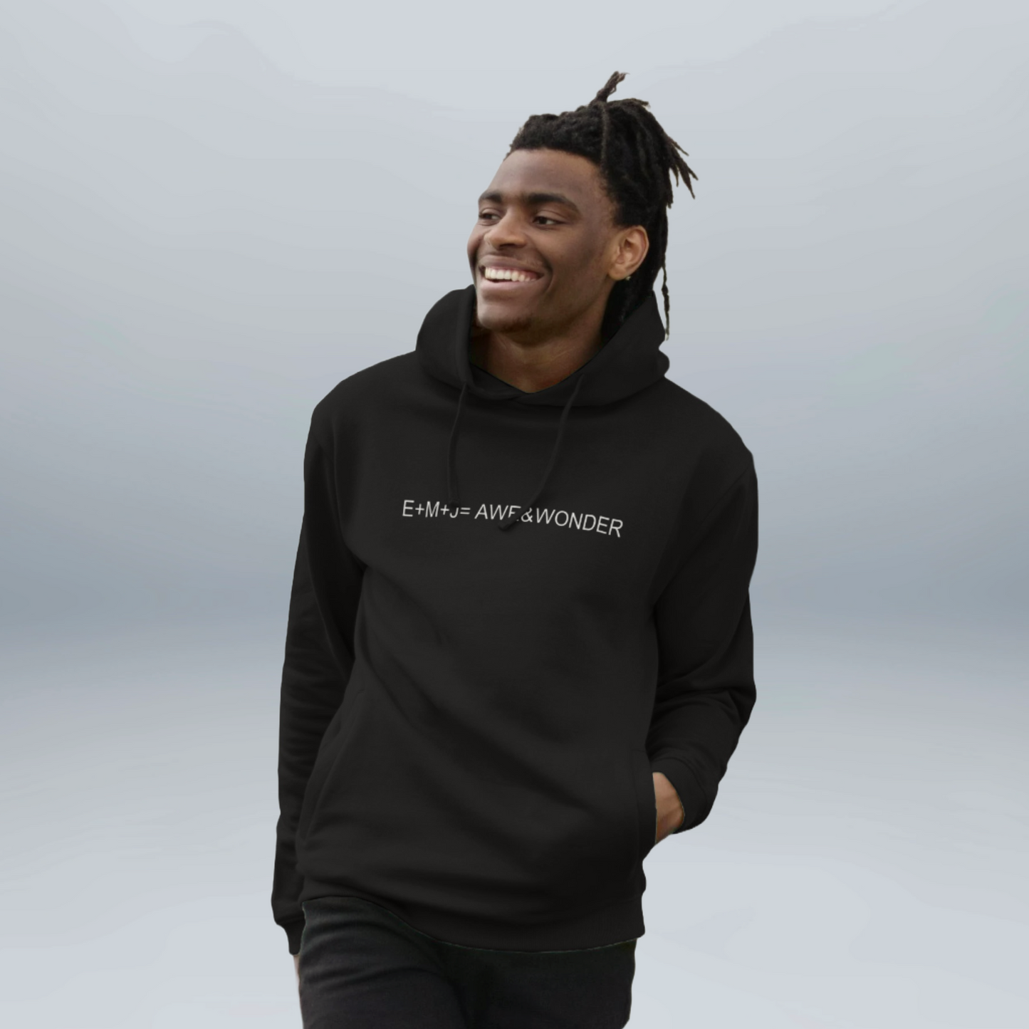 EMJ =  AWE&WONDER White logo Unisex organic Pullover Hoodie