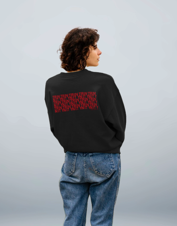 Trinnity Red Monogram Woman Oversized Organic Sweater