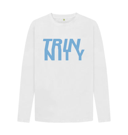 White Trinnity Blue Anagram Unisex Long Sleeve Organic Tee