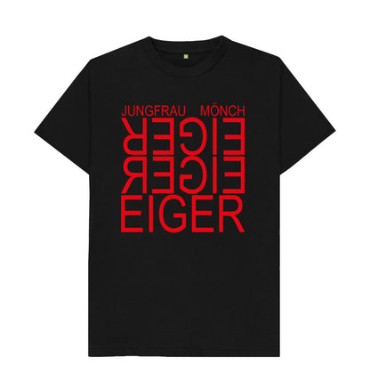 Black Eiger Reflection Red Unisex Organic Cotton Tee