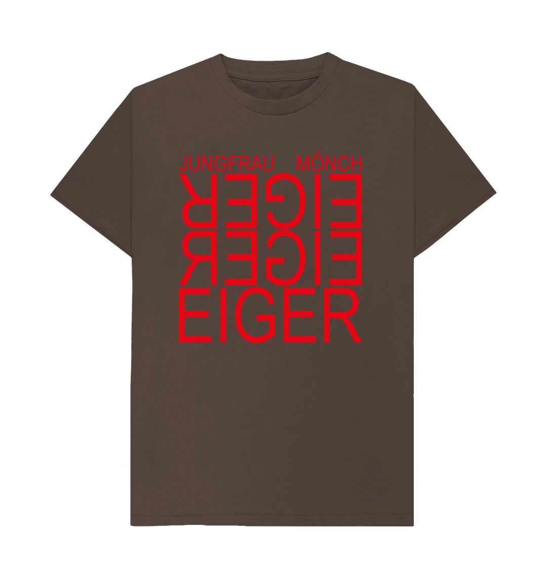 Chocolate Eiger Reflection Red Unisex Organic Cotton Tee