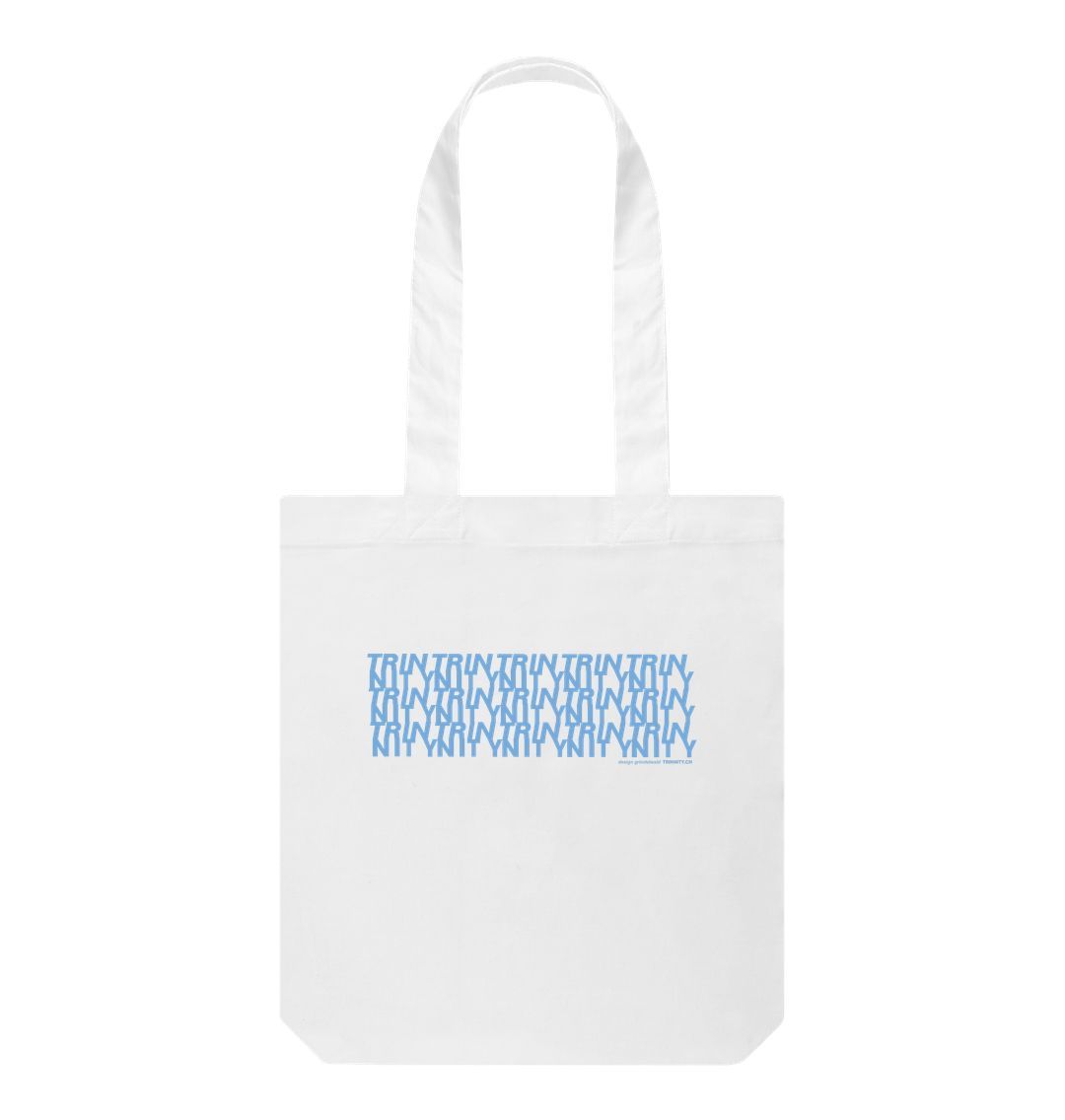 White Trinnity Blue Anagram Tote bag