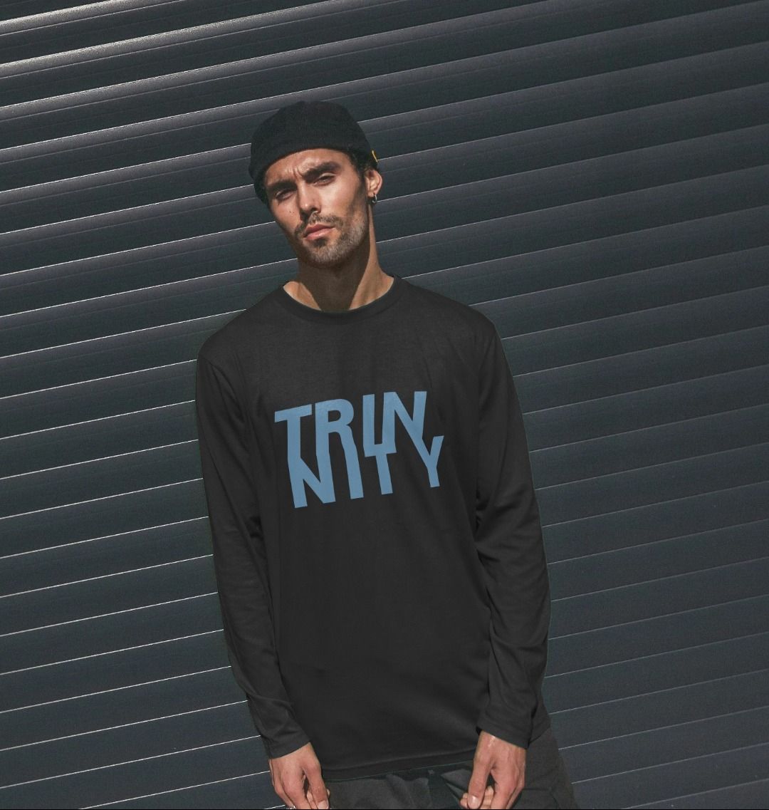 Trinnity Blue Anagram Unisex Long Sleeve Organic Tee