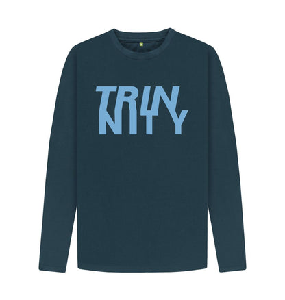 Denim Blue Trinnity Blue Anagram Unisex Long Sleeve Organic Tee