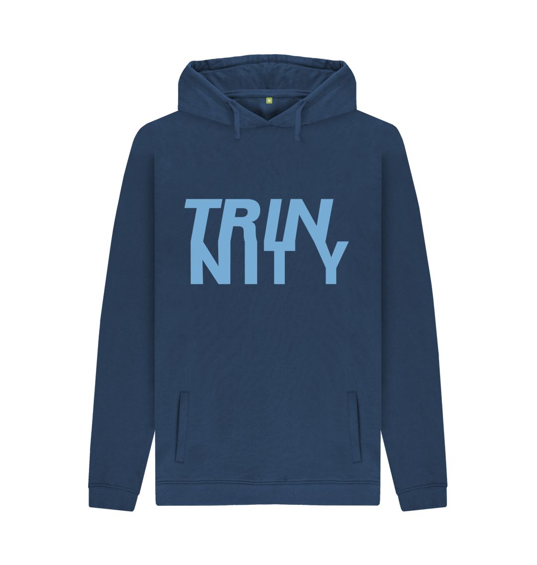 Navy Trinnity Blue Anagram Unisex Organic Pullover Hoodie