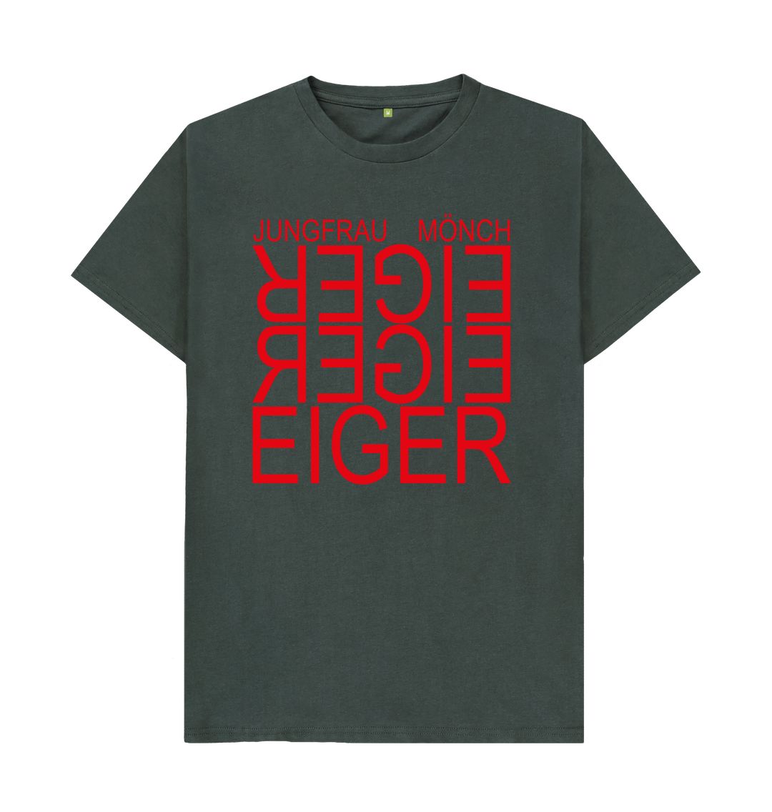 Dark Grey Eiger Reflection Red Unisex Organic Cotton Tee