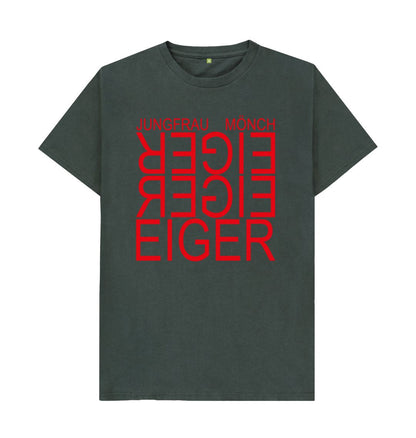 Dark Grey Eiger Reflection Red Unisex Organic Cotton Tee