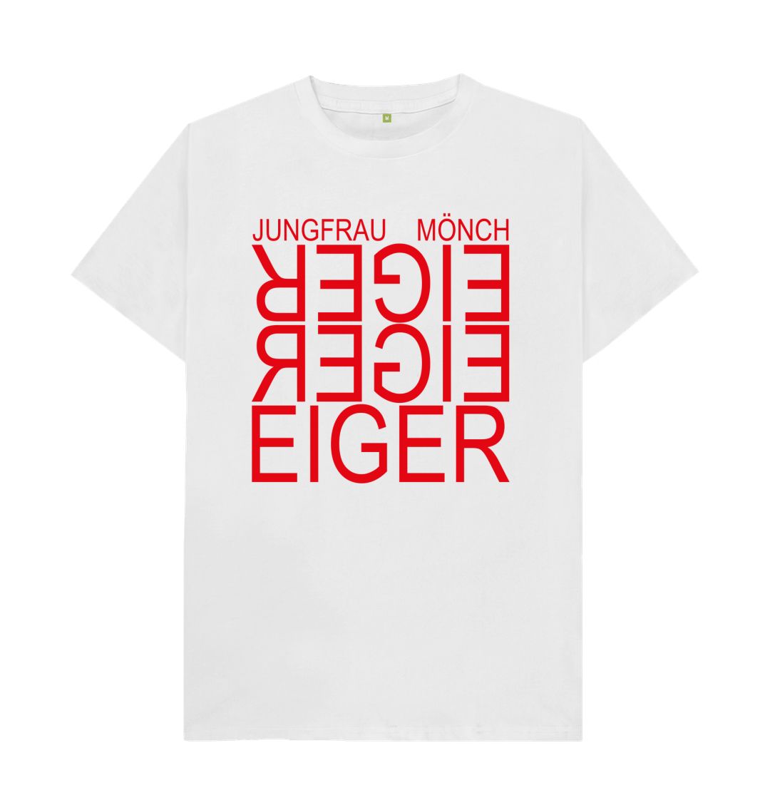 White Eiger Reflection Red Unisex Organic Cotton Tee