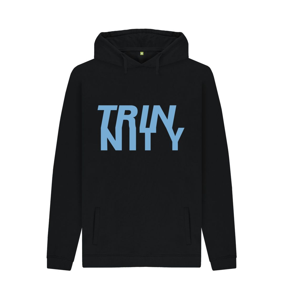 Black Trinnity Blue Anagram Unisex Organic Pullover Hoodie